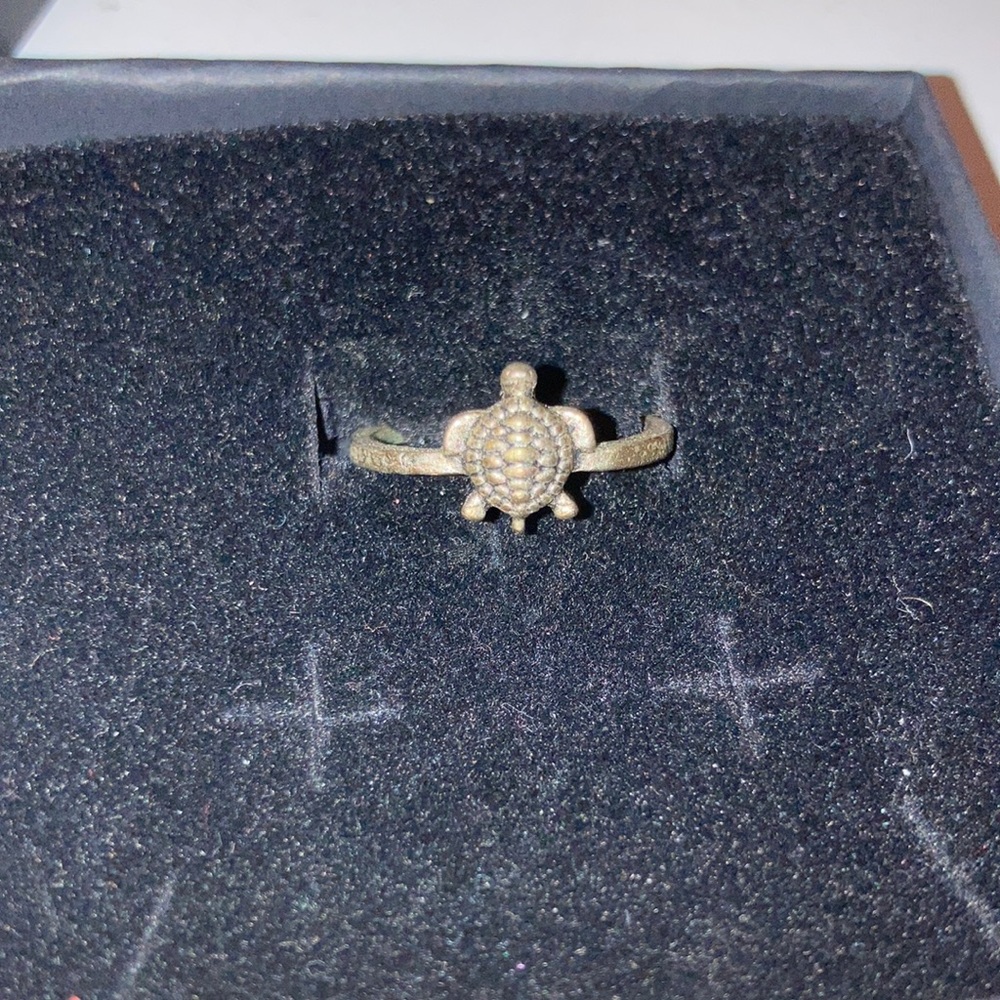 Small silver turtle ring